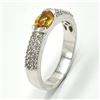 Image 2 : Silver Citrine Cz(0.9ct) Rhodium Plated Ring (~weight 3.5g)