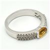 Image 4 : Silver Citrine Cz(0.9ct) Rhodium Plated Ring (~weight 3.5g)