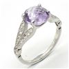 Image 2 : Silver Amethyst Cz(1.45ct) Rhodium Plated Ring (~weight 2.15g)