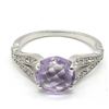 Image 3 : Silver Amethyst Cz(1.45ct) Rhodium Plated Ring (~weight 2.15g)
