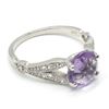 Image 4 : Silver Amethyst Cz(1.45ct) Rhodium Plated Ring (~weight 2.15g)