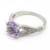 Image 5 : Silver Amethyst Cz(1.45ct) Rhodium Plated Ring (~weight 2.15g)