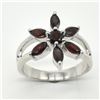 Image 1 : Silver Garnet(1.9ct) Rhodium Plated Ring (~weight 4.05g)