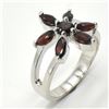 Image 2 : Silver Garnet(1.9ct) Rhodium Plated Ring (~weight 4.05g)