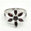 Image 3 : Silver Garnet(1.9ct) Rhodium Plated Ring (~weight 4.05g)