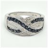 Image 3 : Silver Blue Sapphire Cz(1.8ct) Rhodium Plated Ring (~weight 5.45g)