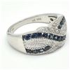 Image 4 : Silver Blue Sapphire Cz(1.8ct) Rhodium Plated Ring (~weight 5.45g)