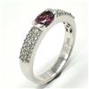 Image 2 : Silver Garnet Cz(0.7ct) Rhodium Plated Ring (~weight 3.05g)