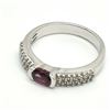 Image 5 : Silver Garnet Cz(0.7ct) Rhodium Plated Ring (~weight 3.05g)