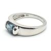 Image 5 : Silver Blue Topaz(0.9ct) Rhodium Plated Ring (~weight 3.45g)