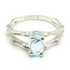 Image 3 : Silver Blue Topaz(0.8ct) Rhodium Plated Ring (~weight 2.4g)