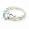 Image 5 : Silver Blue Topaz(0.8ct) Rhodium Plated Ring (~weight 2.4g)