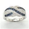 Image 1 : Silver Blue Sapphire Cz(1.8ct) Rhodium Plated Ring (~weight 5.7g)