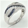 Image 2 : Silver Blue Sapphire Cz(1.8ct) Rhodium Plated Ring (~weight 5.7g)