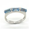 Image 1 : Silver Blue Topaz(1.3ct) Rhodium Plated Ring (~weight 2.95g)