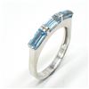 Image 2 : Silver Blue Topaz(1.3ct) Rhodium Plated Ring (~weight 2.95g)