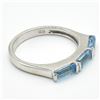 Image 4 : Silver Blue Topaz(1.3ct) Rhodium Plated Ring (~weight 2.95g)