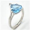 Image 2 : Silver Blue Topaz(3.6ct) Rhodium Plated Ring (~weight 3.65g)