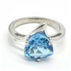 Image 3 : Silver Blue Topaz(3.6ct) Rhodium Plated Ring (~weight 3.65g)