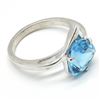 Image 4 : Silver Blue Topaz(3.6ct) Rhodium Plated Ring (~weight 3.65g)