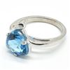 Image 5 : Silver Blue Topaz(3.6ct) Rhodium Plated Ring (~weight 3.65g)