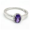 Image 3 : Silver Amethyst Cz(0.9ct) Rhodium Plated Ring (~weight 2.05g)