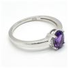 Image 4 : Silver Amethyst Cz(0.9ct) Rhodium Plated Ring (~weight 2.05g)