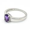 Image 5 : Silver Amethyst Cz(0.9ct) Rhodium Plated Ring (~weight 2.05g)
