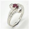 Image 2 : Silver Ruby Cz(0.3ct) Rhodium Plated Ring (~weight 2.8g)