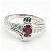 Image 3 : Silver Ruby Cz(0.3ct) Rhodium Plated Ring (~weight 2.8g)