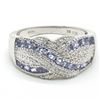 Image 3 : Silver Tanzanite Cz(1.8ct) Rhodium Plated Ring (~weight 5.6g)
