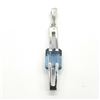 Image 1 : Silver Blue Topaz(1.2ct) Rhodium Plated Pendant (~weight 1.95g)