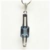 Image 4 : Silver Blue Topaz(1.2ct) Rhodium Plated Pendant (~weight 1.95g)