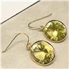 Image 1 : 14K Yellow Gold Lemon Quartz (Greenish Yellow, 9.8Ct) Earrings (~Size 0) (~length 0 inches) (~weight