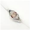 Image 2 : 10K White Gold Rare Color Change Garnet(0.4ct) Diamonds (0.03Ct, Si-2, F-G) Ring (~Size 6.5)(Ring is