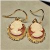 Image 3 : 14K Yellow Gold Shell Cameo Earrings (~Size 0) (~length 0 inches) (~weight 2g), Made in Canada, Sugg