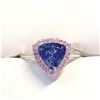Image 1 : Platinum950 Natural Tanzanite(1.8ct) Ruby(0.2ct) Ring (~Size 6) (~weight 3.05g), Made in Canada, App