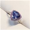 Image 3 : Platinum950 Natural Tanzanite(1.8ct) Ruby(0.2ct) Ring (~Size 6) (~weight 3.05g), Made in Canada, App