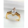 Image 1 : Ladies 14K GP .95 Carat Marquis Cut Solitaire Engagement Ring size 7 NEW in gift box