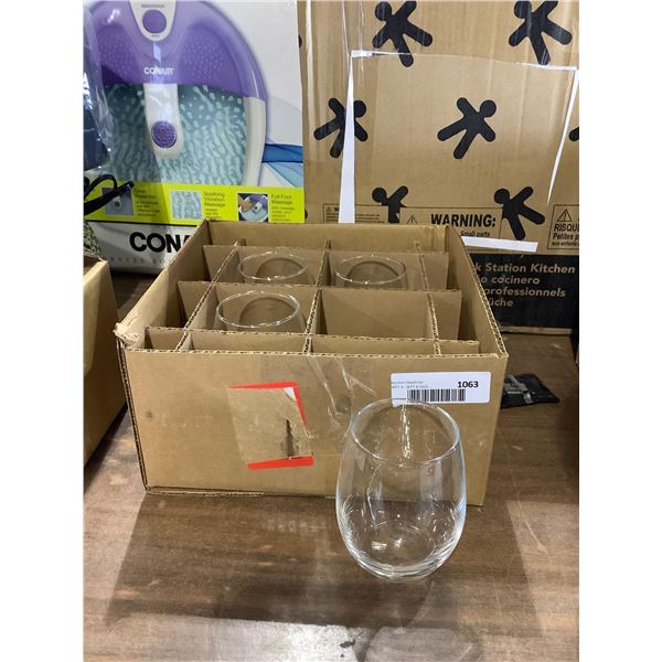 Four Piece 15oz Stemless Wine Glass Set