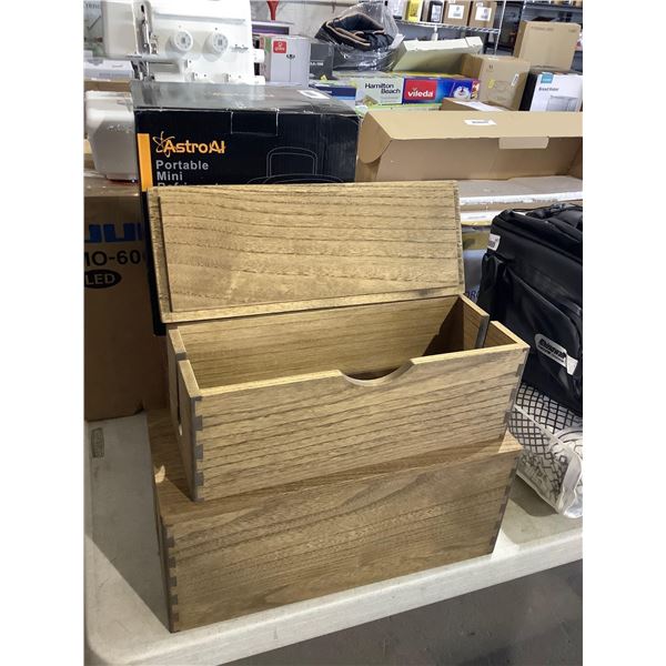 Wooden Small Trinket Storage Box Lot of 2