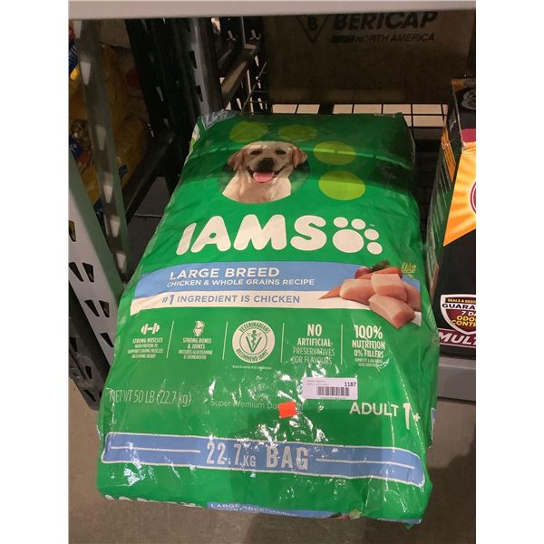 Iams Large Breed Adult Dog Food Chicken & Whole Grains Recipe (22.7kg)