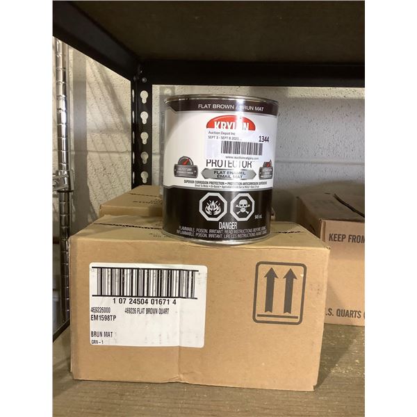 Case of Krylon Rust Protector Flat Brown Enamel (2 x 946mL)