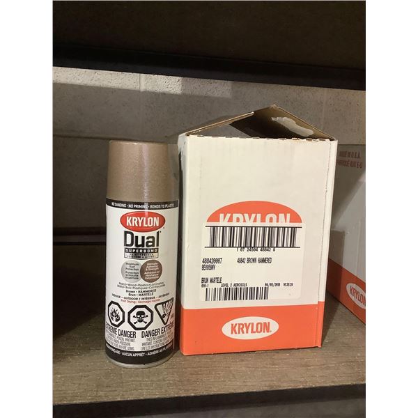 Case of Krylon Brown Hammered Superbond Paint and Primer Aerosol Spray (6 x 340g)