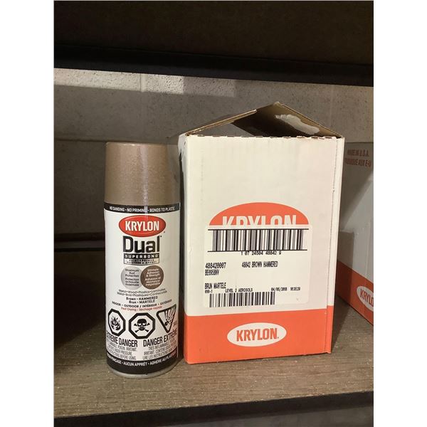 Case of Krylon Brown Hammered Superbond Paint and Primer Aerosol Spray (6 x 340g)