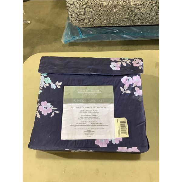 Garmet Washed 3-Piece Full/Queen Size Duvet Set