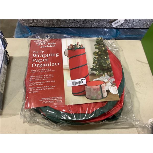 Winter Wonderland Pop-Up Wrapping Paper Organizer (42in L x 14in W x 14in H)