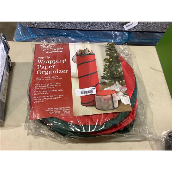 Winter Wonderland Pop-Up Wrapping Paper Organizer (42in L x 14in W x 14in H)