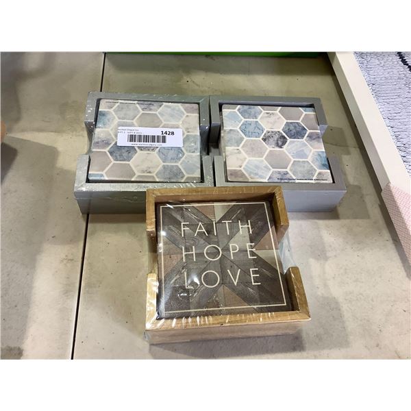 Drink Coasters 4-Pack Lot of 3