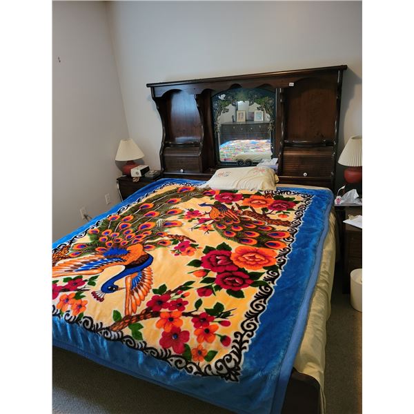 King Size Bed with Mattress and Bedding